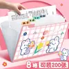Bolsa Sanfonada Grande Capacidade Desenho Animado 12 Camadas Pasta A4 Bolsa de Armazenamento para Provas de Aluno Material de Escritório Bolsa de Arquivo