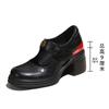 Sapatos Mary Jane com Aumento de Altura Interna Femininos de Velcro Boca Rasa Sola Grossa Pequenos Sapatos de Commuter Pequenos Sapatos de Couro Pequenos Tamanhos 323334