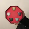 Taza de las Cinco Bendiciones, Taza Maestra de Calabaza de la Fortuna, Taza de Té, Caja de Regalo de Juego de Té, Souvenir de Regalo Cultural y Creativo de la Ciudad Prohibida, Se Puede Añadir Logo