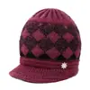 Gorro de punto de otoño e invierno para madre de mediana edad y anciana, cálido para mujer, con felpa adicional, protección contra el frío, gorro de lana para señora mayor, gorro de algodón con protección para las orejas de la abuela