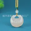 Colgante Hebilla Retorcida de Jade Afgano Natural Color Jade Hetian, Colgante de Jade Calabaza Zorro de Nueve Colas, Colgante de Jade Hebilla de Paz