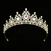 Tocado de Corona de Princesa de Cristal para Mujer, Estilo de Alta Gama, Diadema de Corona Nupcial para 18 Cumpleaños