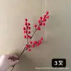 Fruta de Acebo Artificial con 6 Ramas, Fruta Roja, Flores Artificiales para Decoración de Invierno y Año Nuevo, Fruta de la Fortuna para Decoración del Hogar