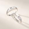 Anillo de pareja japonés y coreano simple de plata esterlina s925, anillo clásico liso con circonitas, anillo de pareja con personalidad, anillo combinable, pulsera abierta