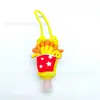 Funda de PVC de dibujos animados para botella de gel antibacterial, superventas transfronteriza, funda protectora de resina hecha a medida para botella trapezoidal de 30 ml, botella de perfume con cordón