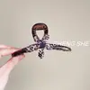 Pinza de Flor de Estampado de Leopardo de Gama Alta para Mujer 2025 Nuevo Pinza de Tiburón Grande Pinza para el Cabello Accesorio Único Elegante para el Cabello en la Parte Posterior de la Cabeza