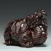 Tartaruga Dragão de Ébano Tartaruga Cabeça de Dragão de Madeira Escultura Xuanwu Ornamento Decoração de Casa e Escritório Decoração de Mesa Artesanato