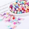 Cuentas acrílicas de 8 mm con degradado de rosa y agujeros, para hacer pulseras, collares y accesorios para el cabello.
