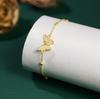 Pulseira Borboleta de Prata Esterlina S925 para Mulheres, Acessórios de Borboleta Coloridos Esmaltados, Joia de Mão Versátil da Moda Nacional de Nicho
