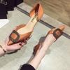 Zapatos de Punta de una Sola Capa para Mujer 2023 Nueva Llegada Primavera Verano Famosos en Internet Zapatos Versátiles Tacón de Aguja Hebilla Cuadrada con Pedrería Zapatos Profesionales de Tacón Alto