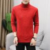 Suéter de cuello alto de color sólido para hombre, suéter básico ajustado de moda para jóvenes, venta al por mayor, otoño e invierno, transfronterizo de comercio exterior