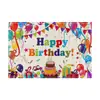 Manteles individuales con tema de cumpleaños con estampados de pastel feliz y globos, resistentes al calor, para decoración del hogar y restaurante, tapetes de mesa