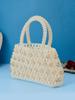 Bolsa de Flores de Perlas Hecha a Mano de Fábrica Original Bolso de Mano Ins Europeo y Americano para Mujer Bolso de Cuerda Tejida a Mano con Perlas