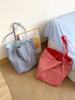 Bolsa Xadrez de Verão Bonita Dupla Face Vermelho Vívido Nilong Azul Fresco Grande Capacidade Bolsa Geral Bolsa de Pano Coreana Versátil