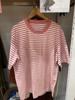 Camiseta de verano a rayas para hombres y mujeres japoneses solteros, camiseta de manga corta con cuello redondo, camiseta informal de moda versátil, camiseta base 476228