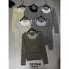 Apenas Um VI+ Outono Estilo Retro Coreano Color Block Listrado Versátil Emagrecedor Falso Duas Peças Suéter de Malha de Manga Longa 99195