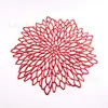 Jogo Americano de PVC Estilo Europeu Simples Jogo Americano Loukong Dourado Jogo Americano Flor de Hibisco Isolante de Calor