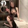Lingerie sexy gato menina charmoso sexy provocante role playing paixão terno uniforme conjugado estampa de leopardo encantador
