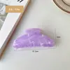 Grampo de Cabelo Semicircular Exquisito com Padrão de Mármore Transparente de Gelo para Grande Volume de Cabelo, Prendedor Elegante com Padrão Fluido de Alta Qualidade, Acessório de Cabelo Elegante para Rabo de Cavalo Alto