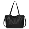 Bolsa tote grande transfronteiriça de couro genuíno, bolsa de ombro retrô fashion, bolsa de mão para o dia a dia, bolsa transversal casual para mulheres