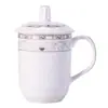 Taza de Cerámica Jingdezhen con Tapa Taza de Té Taza de Agua Taza de Oficina Porcelana Personalizada Hotel Sala de Conferencias Taza de Té