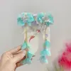 Acessório de cabeça Hanfu infantil estilo antigo para cabelo, presilha para cabelo de menina, clip para traje Tang, flor vermelha, nova joia estilo nacional