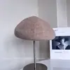 Boina de Lana de Color Sólido Estilo Coreano Tridimensional para Mujer, Nuevo Sombrero de Artista Elegante Versátil de Invierno, Sombrero de Calabaza Resistente al Frío y Cálido