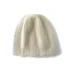 Gorro de punto trenzado de cachemira liso para mujer, de otoño e invierno, de doble capa, cubreorejas, versátil