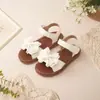 Sandalias de Princesa con Lazo para Niñas, Velcro, Suela Suave, Antideslizantes, Versátiles para Exteriores, Punta Abierta, Zapatos de Playa para Niños