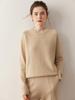 Coleção Outono/Inverno 25ª Nova Malha Cashmere de Sete Agulhas Espessada Gola Redonda Ombro Raglã Manga Longa Suéter Macio de Cashmere