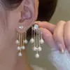Nuevos Pendientes de Moda Estilo Celebridad de Internet con Borlas de Perlas para Mujer, Dulce y de Moda con Diseño de Nicho y Sensación de Alta Gama