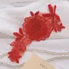 Aplique de Bordado de Flor de Organza Tridimensional Multicolor, Adorno Floral para Ropa, Material Decorativo de Bordado en Malla