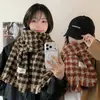 Cachecol Xadrez Pied-de-Poule para Mulheres 2025 Novo Inverno Moda Coreana Versátil de Alta Qualidade Espessado Quente Pequeno Cachecol de Pescoço Atacado