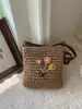 Bolso Tejido Retro para Mujer 2025 Nuevo Popular para Vacaciones en la Playa Bolso de Hombro Único Bolso Tote de Gran Capacidad Bolso Tejido de Paja