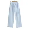 Pantalones Casuales de Tencel para Mujer 2026 Nuevo Verano Delgados con Cordón Sueltos Adelgazantes Pierna Ancha Rectos Pantalones Largos