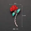 Broche Rosa Vermelho para Mulheres, Tendência Nacional de Alto Padrão, Broche Clássico Chinês para Corsage, Acessórios de Flor para Casaco Cheongsam