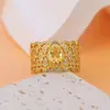 Anillo de Encaje para Mujer para Transmisión en Vivo de Xiaohongshu, Plata de Ley 925, Acabado Cepillado, Diseño Hueco, Incrustación Completa de Diamantes, Chapado en Oro de 18 Quilates, Piedra Preciosa Natural