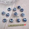 Decoraciones para Uñas con Diamantes Apilados Azul Claro, Sensación Popular de Internet, Productos Terminados con Diamantes Apilados Azules, Accesorios de Diamantes para Uñas con Forma de Cubo de Azúcar