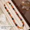 Huevo de Ágata Nala Gravilla de Piedra Amarilla Conjunto de Collar y Pulsera Estilo Ins Diseño de Nicho Conjunto de Joyería Retro