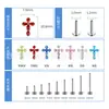 Pendientes de Aro Cruzados Lanbo F136 de Aleación de Titanio G23 Joyería para Piercing Clavo de Cabeza Lengua Labio Hueso de la Oreja Transfronterizo