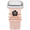 Pulseira Universal de Silicone para Apple Watch Anel com Decoração de Flores para Apple Watch