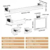 Estante de Almacenamiento Popular para Baño de Acero Inoxidable Transfronterizo Juego de Cinco Piezas Colgador para Toallas y Servilletas Juego de Estantes Cuadrados de Almacenamiento