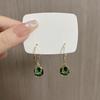 Pendientes Europeos y Americanos de Nuevo Estilo Atmosférico Esmeralda Elegantes Pendientes Explosivos de Diseño de Nicho Pendientes con Letra D Pendientes para Mujer