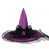 Sombrero de Mago Cosplay para Fiesta de Halloween Malla Transparente Telaraña Sombrero de Bruja Accesorios para Actuación en Escenario