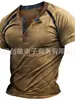 Estação independente de comércio exterior tamanho europeu verão camiseta combinação de cores gola com botão manga curta ciclismo caminhada top casual camiseta masculina quebrar