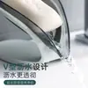 Caja de Jabón Transparente con Forma de Hoja Creativa, Soporte de Jabón con Ventosa y Drenaje para Lavabo, Caja de Jabón, Envío Transfronterizo