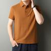 Explosões Algodão Puro Manga Curta Verão Marca Masculina Gola Lapela Algodão Puro Manga Curta Camiseta Solta Tamanho Grande Meia-manga Camiseta