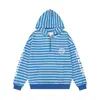 Sudadera con capucha de estilo callejero retro americano con estampado de rayas cruzadas para hombre y mujer, nuevo top versátil casual holgado de otoño