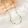 Collar de Acero Inoxidable con Gipsófila de Dopamina Colorida y Piedras de Colores Irregulares para Mujer, Cadena Versátil para Clavícula, Nuevo Set de Lujo Ligero