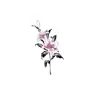Adesivo de tatuagem de lírio com linha rosa e preta, estames de flor pontilhados, design floral vertical, tatuagem à prova d'água suave para antebraços de meninas